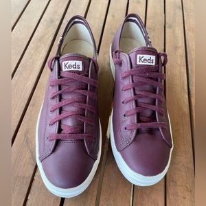 Keds Triple Kick Leather Women’s Sneaker - Burgundy
